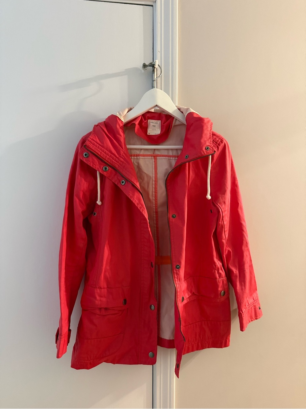 Women’s Pink Gap Hooded Rain Coat